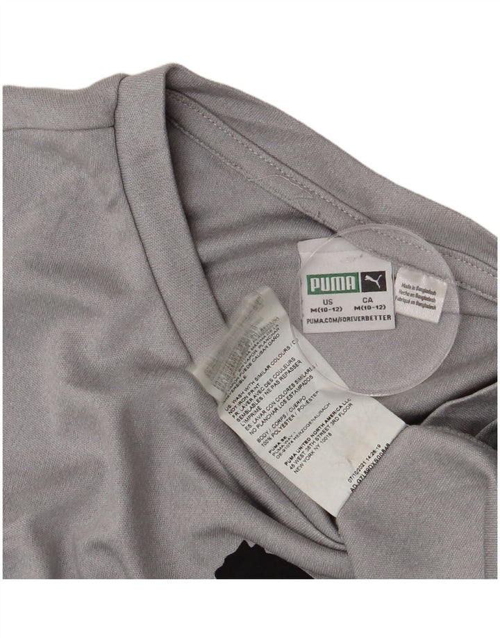 Puma Boys Graphic Vest Top 10-11 Years Medium Grey Polyester