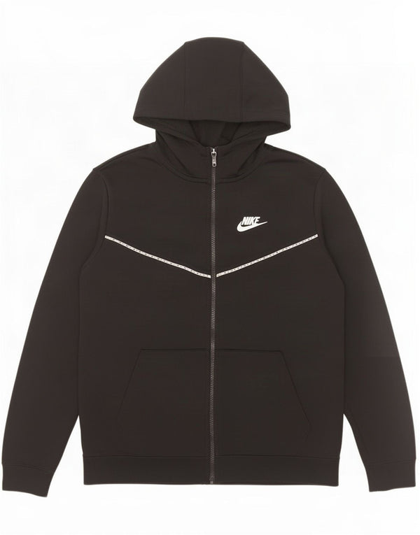 Nike Boys Zip Hoodie Sweater 13-14 Years XL Black Polyester