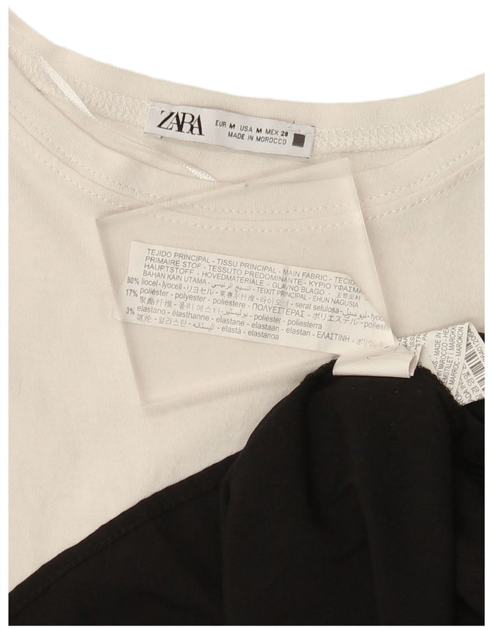 Zara Γυναικείο τοπ μακρυμάνικο UK 14 μεσαίο λευκό χρώμα
