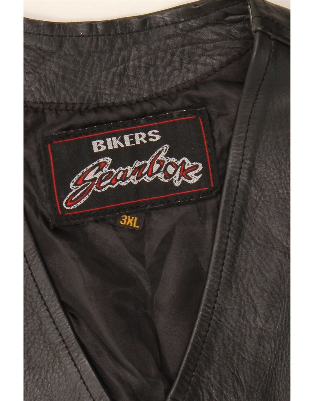 Vintage Ανδρικό Biker Δερμάτινο Γιλέκο 3XL Μαύρο
