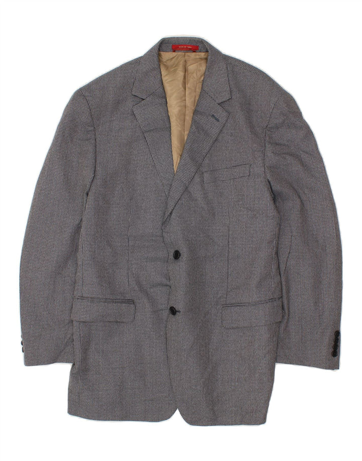IZOD Mens 2 Button Blazer Jacket UK 42 XL Grey Houndstooth Polyester Vintage Izod and Second-Hand Izod from Messina Hembry 