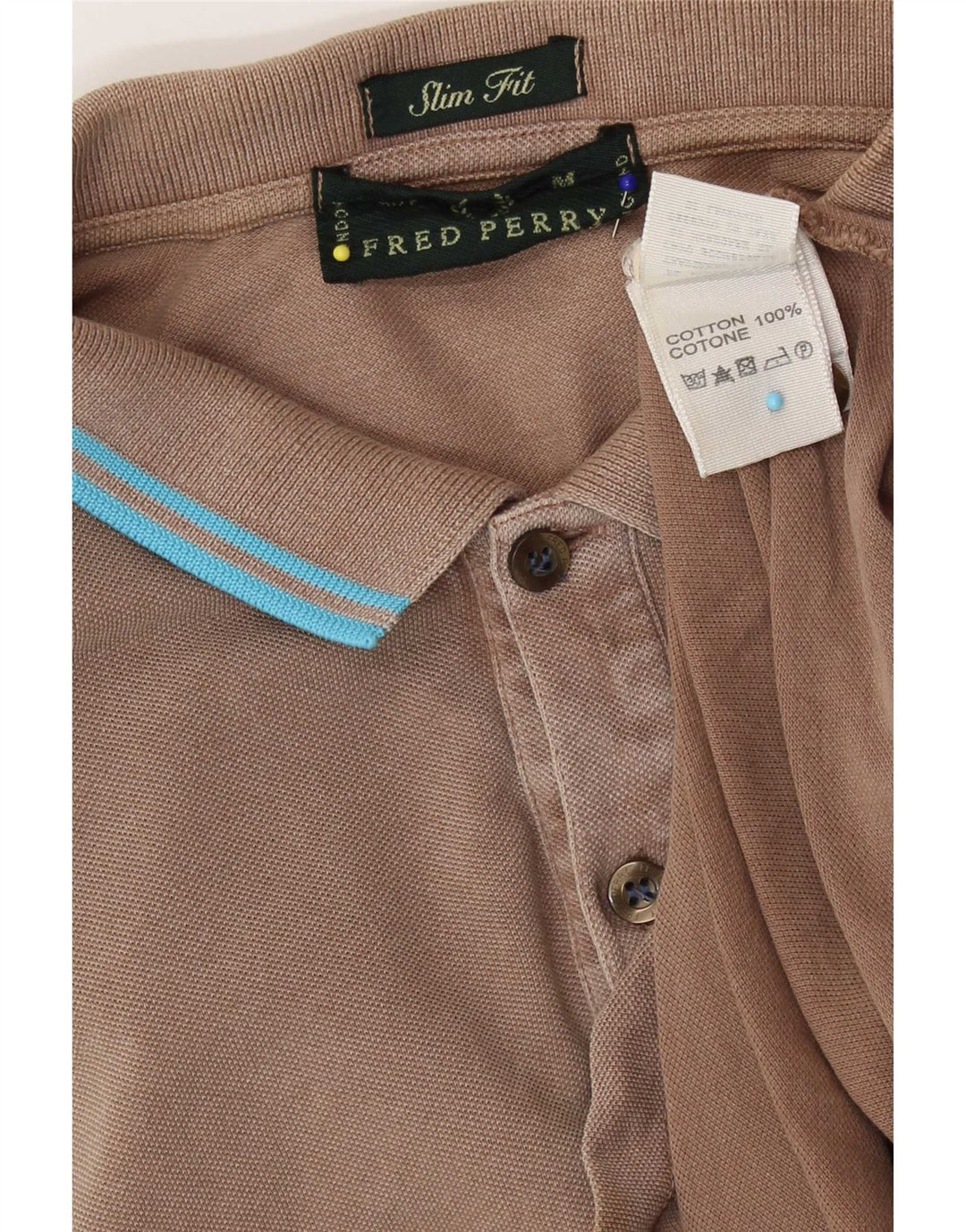 Fred Perry Ανδρικό πουκάμισο Polo Slim Fit, μεσαίο καφέ βαμβακερό