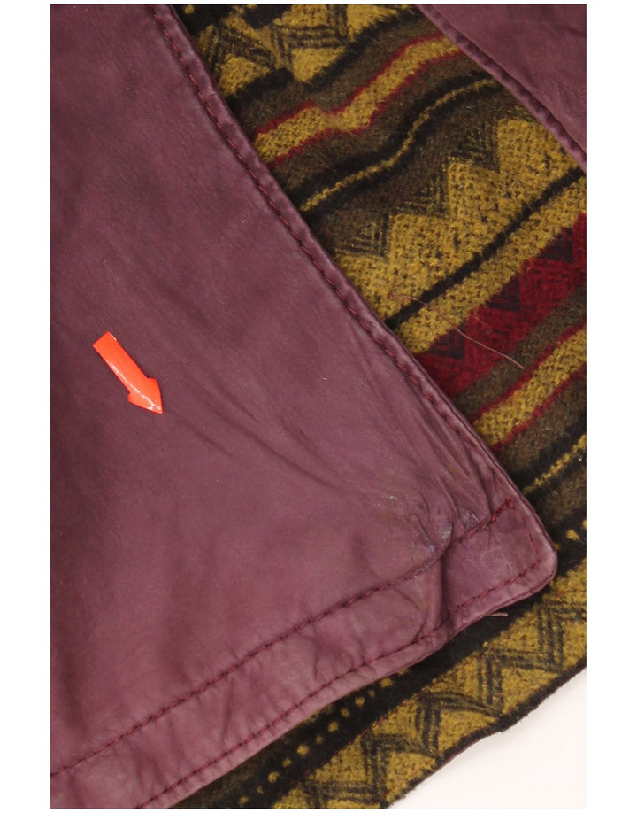 Vintage Γυναικείο Δερμάτινο Παλτό Poncho με κουκούλα One Size Maroon