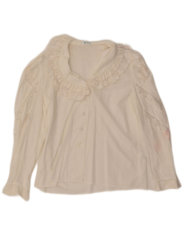 Perry Landhaus Womens Oversized Shirt Blouse EU 40 Medium White Cotton