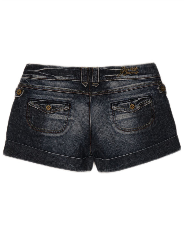 GUESS Γυναικείο τζιν σορτς με χαμηλόμεσο W27 μικρό μπλε βαμβακερό