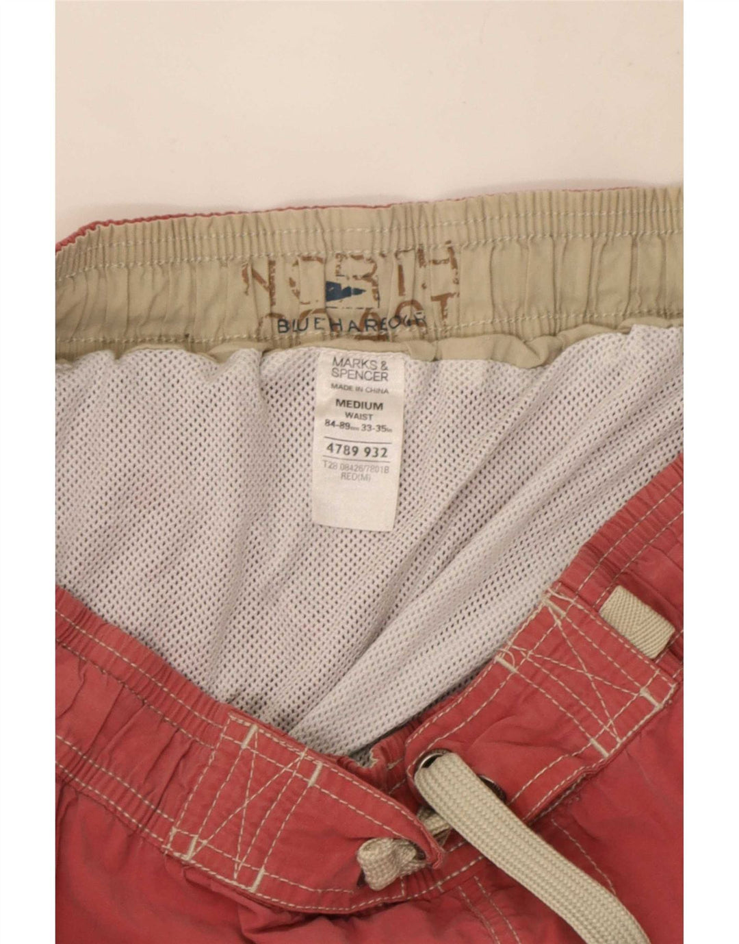 Ανδρικό σορτς κολύμβησης Marks & Spencer, μεσαίο κόκκινο βαμβακερό