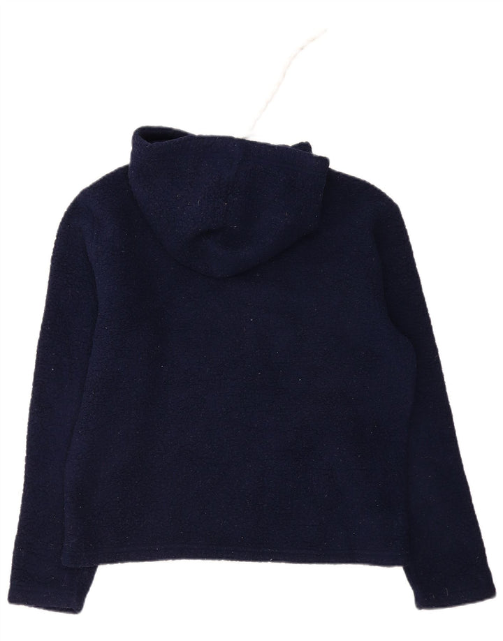 Γυναικεία γραφικά FILA με κουκούλα Fleece Jumper UK 14 Medium Navy Blue Polyester