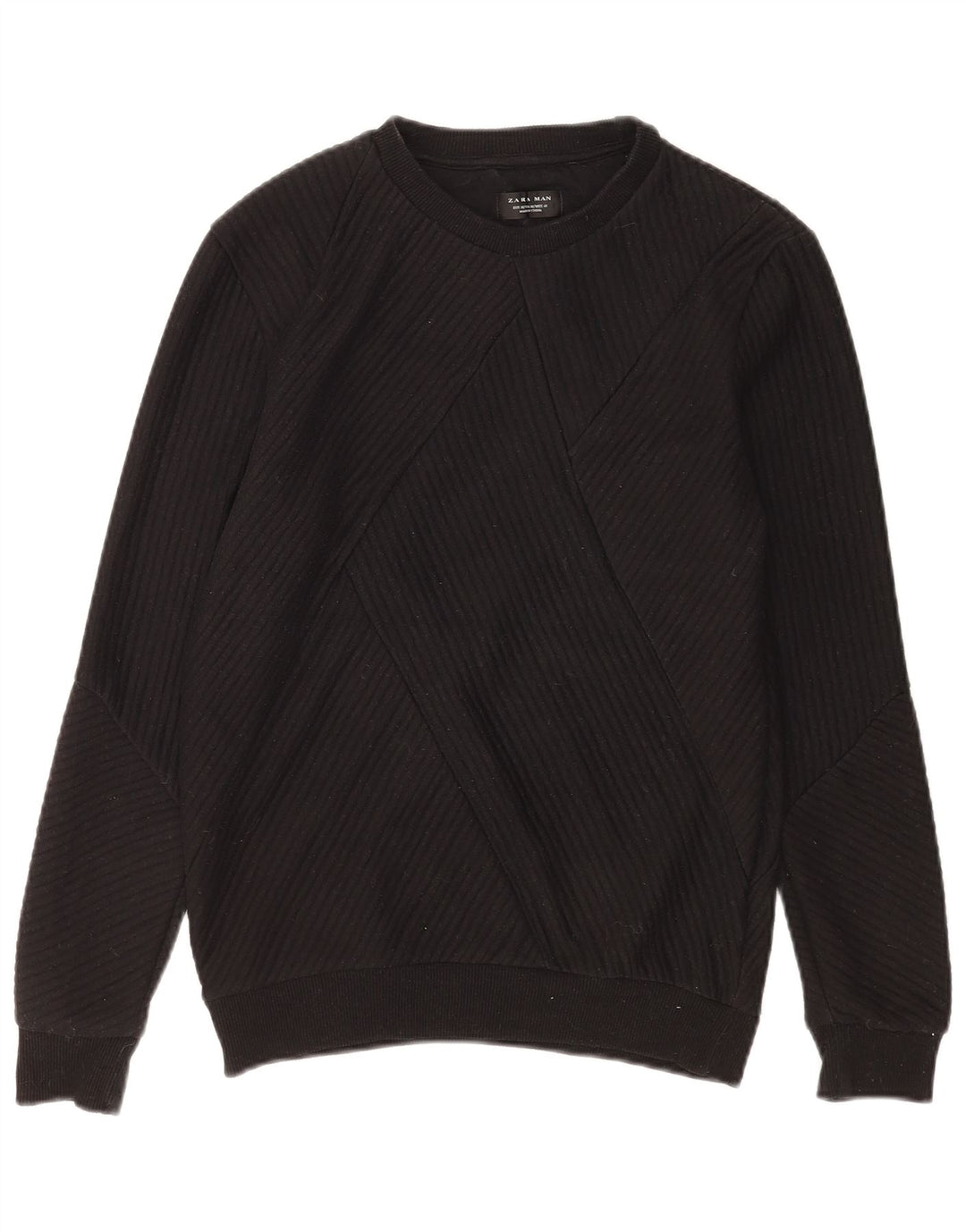 Ανδρικό φούτερ Zara Jumper Μεσαίο μαύρο βαμβακερό