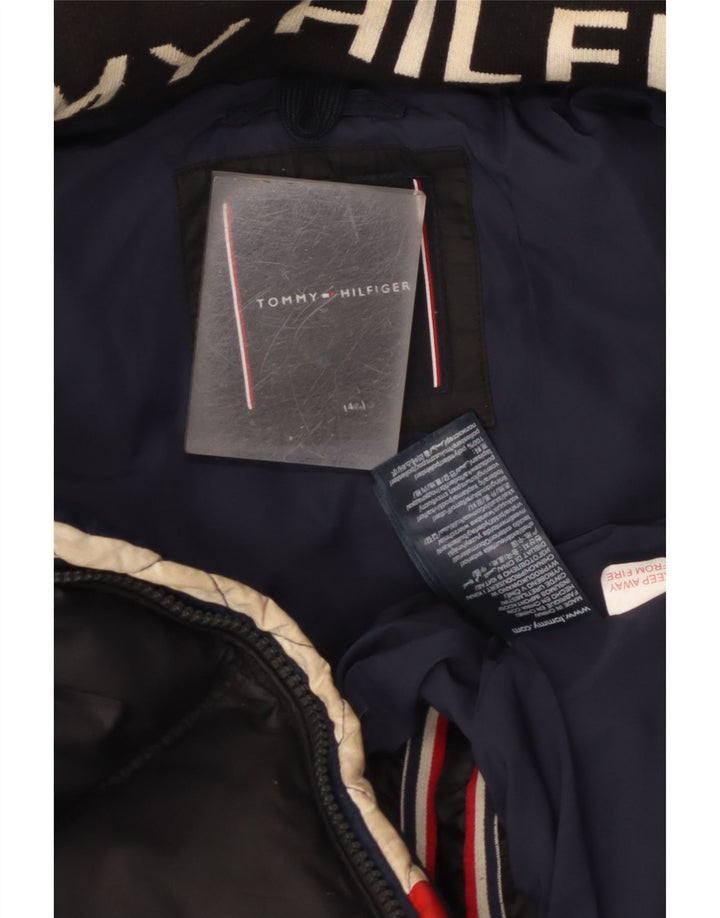 Μπουφάν Tommy Hilfiger Boys με κουκούλα με επένδυση 13-14 ετών μαύρο πολυεστέρα
