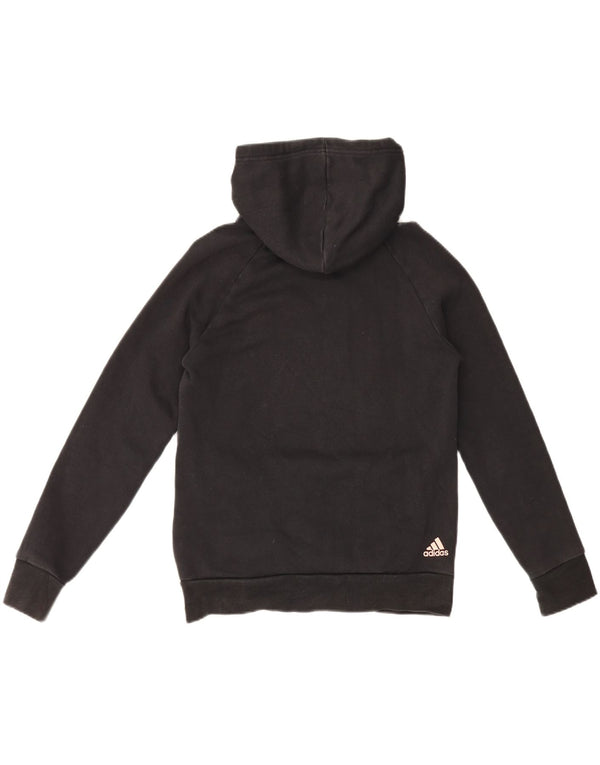 Adidas Γυναικείο Γραφικό Hoodie Jumper UK 14 μεσαίο μαύρο βαμβακερό