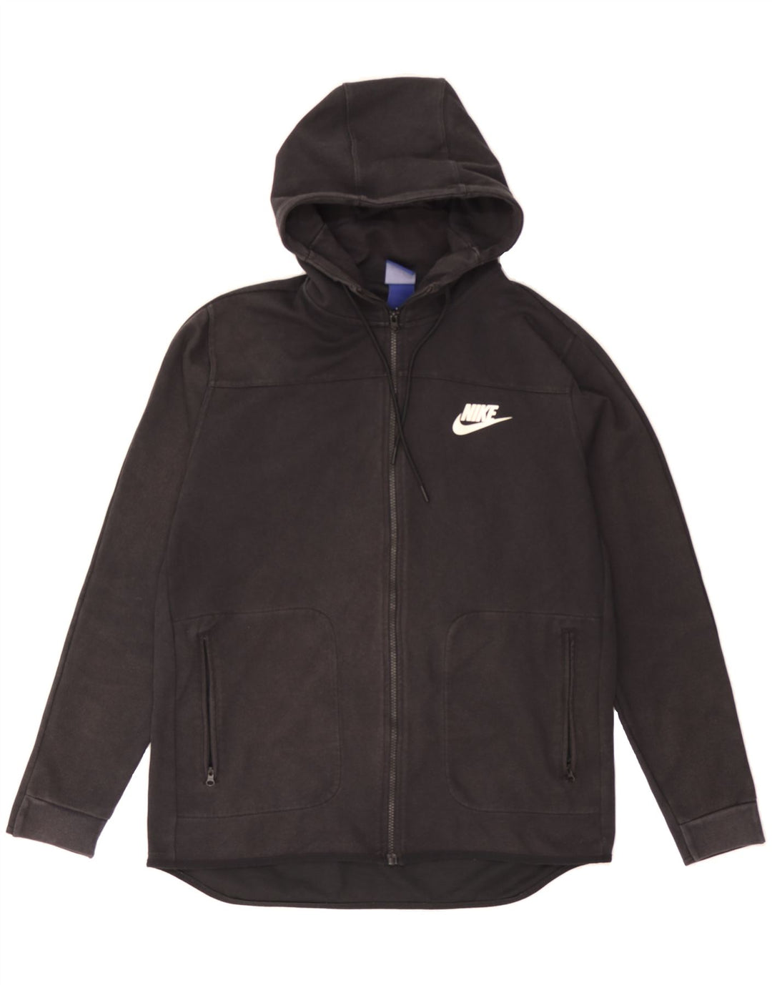 NIKE Mens Zip Hoodie Sweater Large Black Cotton Vintage Nike and Second-Hand Nike from Messina Hembry 