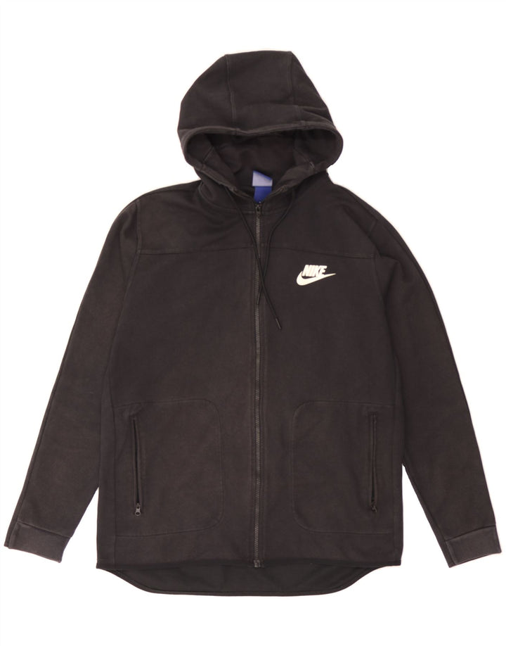 NIKE Mens Zip Hoodie Sweater Large Black Cotton Vintage Nike and Second-Hand Nike from Messina Hembry 