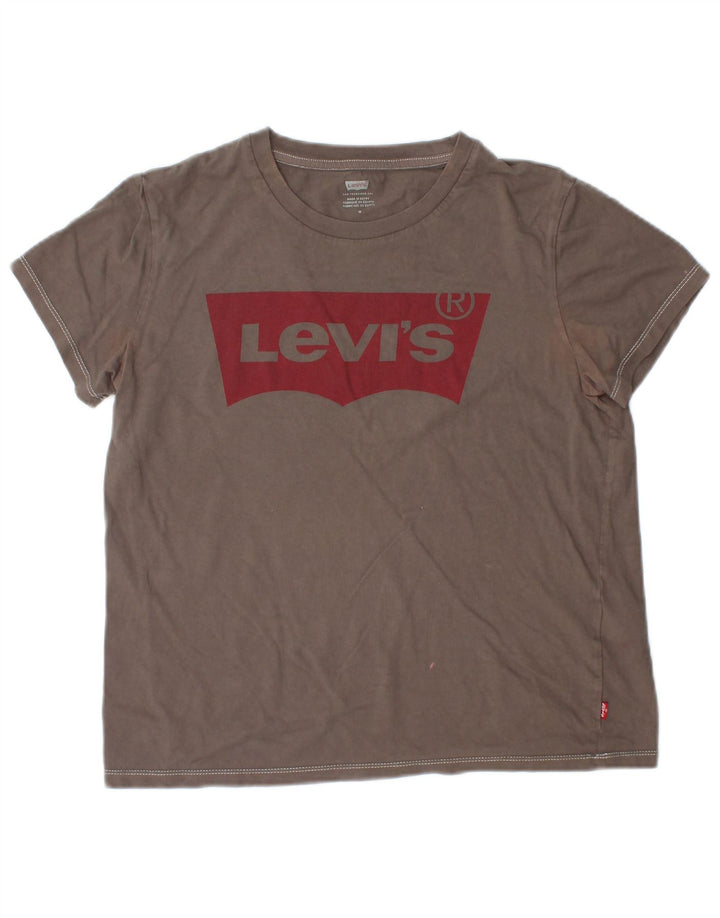 Γυναικείο γραφικό μπλουζάκι Levi's Top UK 14 μεσαίο γκρι βαμβακερό