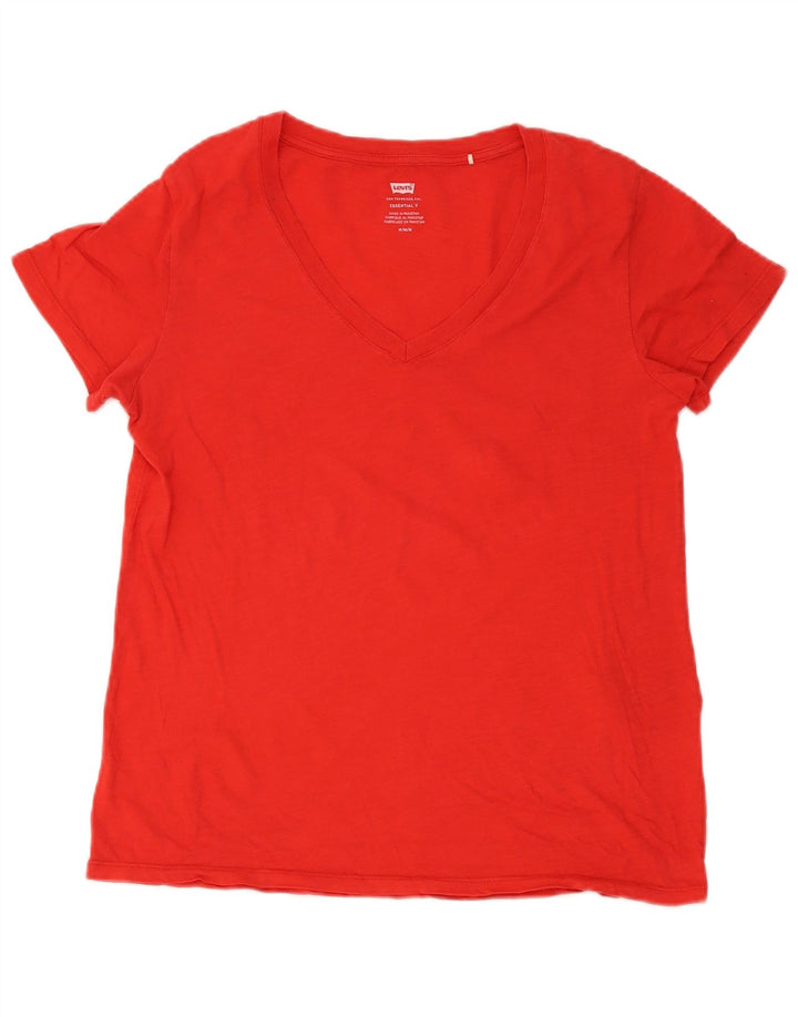 Γυναικείο T-Shirt Levi's Top UK 14 μεσαίο κόκκινο βαμβακερό