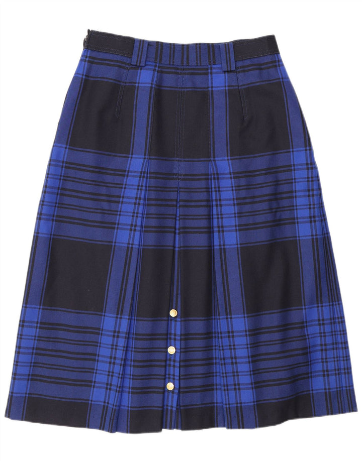 Jobis Γυναικεία φούστα A-Line EU 40 Medium W30 Navy Blue Check Παρθένο μαλλί
