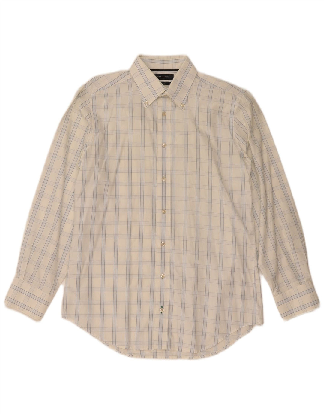 TOMMY HILFIGER Ανδρικό πουκάμισο με εφαρμογή Μέγεθος 38 15 Μεσαίο λευκό έλεγχο
