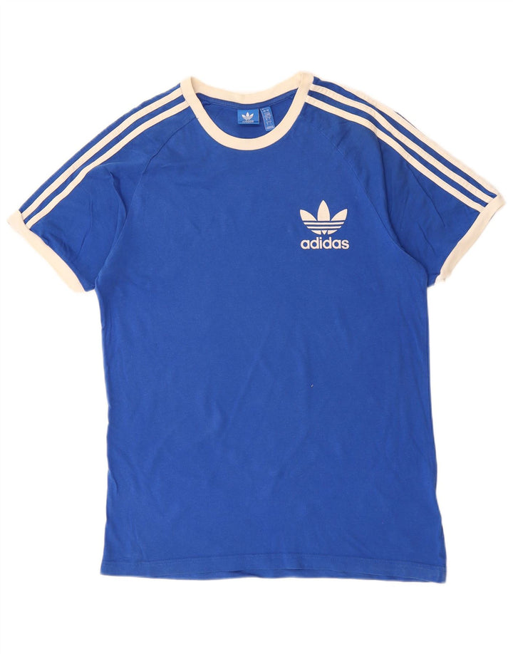 ADIDAS Mens T-Shirt Top Large Blue Cotton