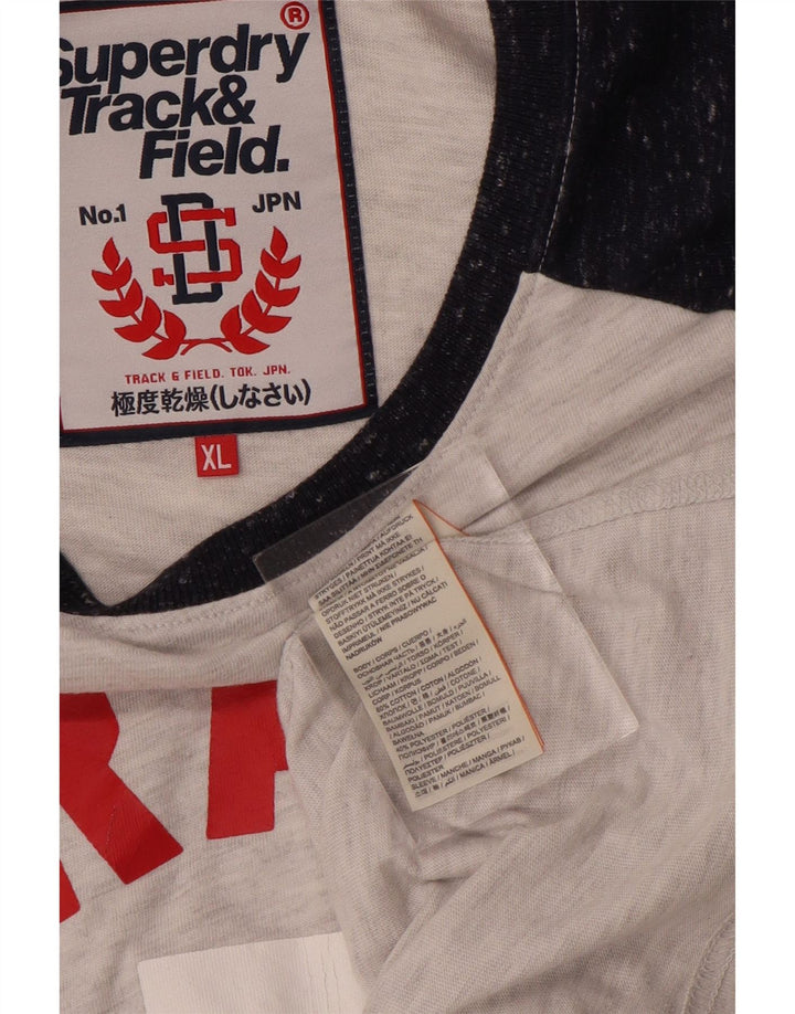 Ανδρικό γραφικό μπλουζάκι Superdry Top XL Γκρι χρώματος βαμβακερό