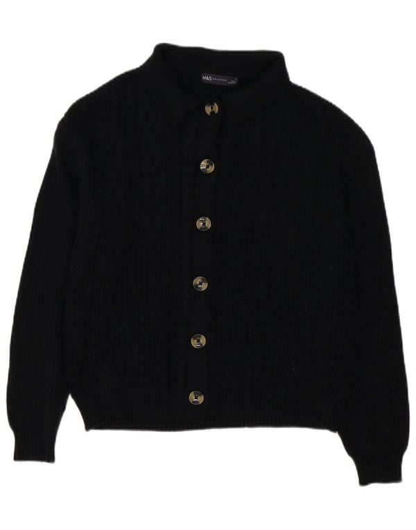 Marks & Spencer Γυναικεία Ζακέτα πουλόβερ UK 14 Μεσαία Μαύρη Βισκόζη