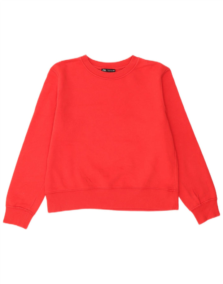 Zara Γυναικείο Φούτερ Jumper UK 14 Μεσαίο κόκκινο βαμβακερό