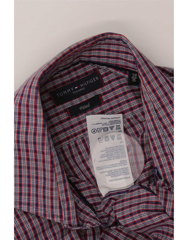 Ανδρικό πουκάμισο Tommy Hilfiger, Μέγεθος 38 15, Μεσαίο Navy Blue Gingham Cotton