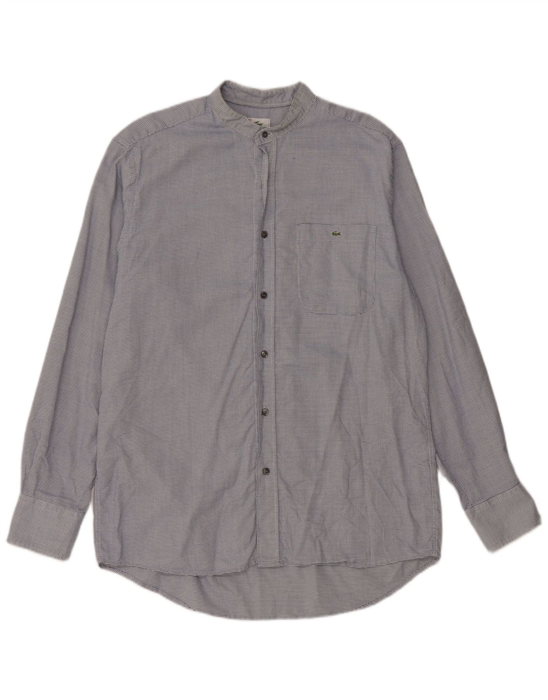 Ανδρικό καρό πουκάμισο Lacoste, νούμερο 40 μεσαίου μπλε Houndstooth βαμβακερό Classic