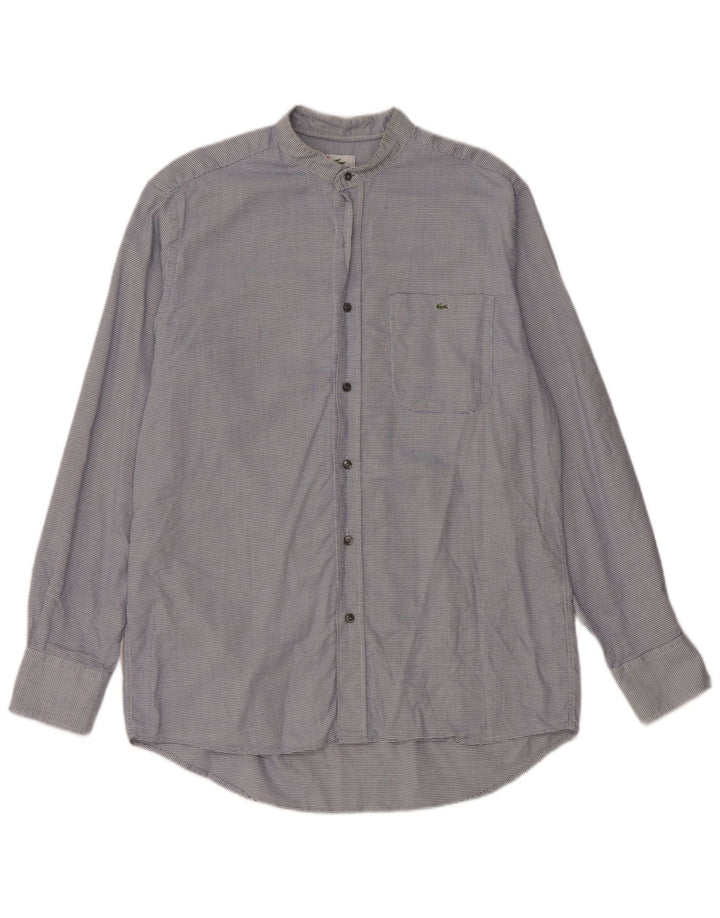 Ανδρικό καρό πουκάμισο Lacoste, νούμερο 40 μεσαίου μπλε Houndstooth βαμβακερό Classic