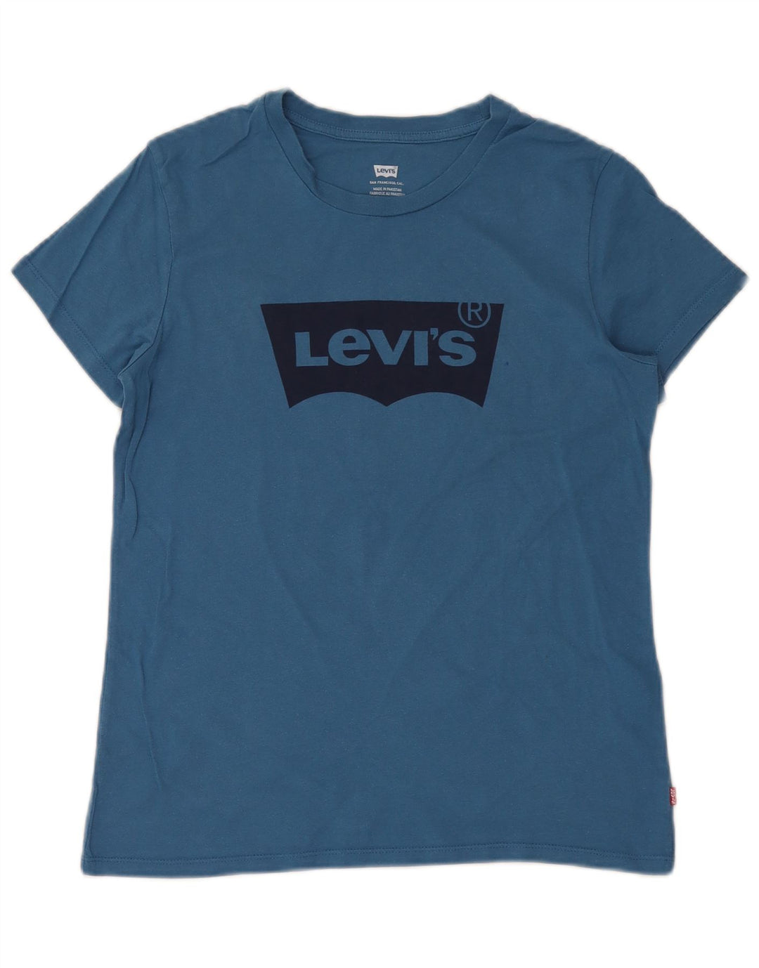 Γυναικείο γραφικό μπλουζάκι LEVI'S Top UK 10 μικρό μπλε βαμβακερό