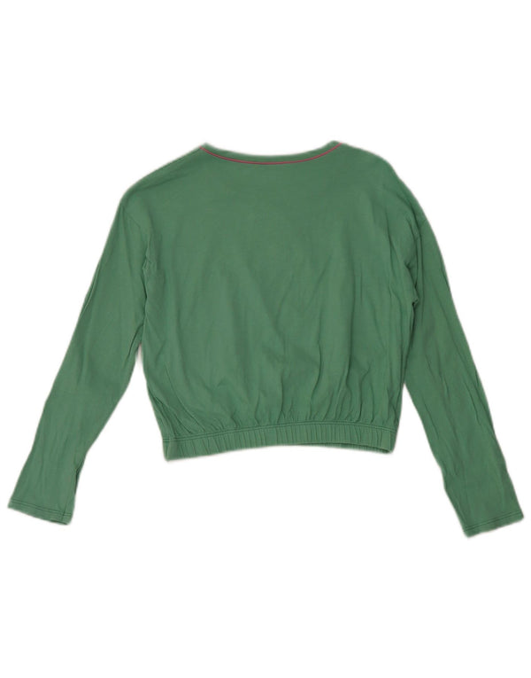 Benetton Girls Crop Graphic Top Μακρυμάνικο 7-8 Χρόνια Πράσινο
