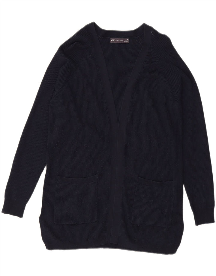 MARKS & SPENCER Womens Open Cardigan Sweater UK 10 Small Navy Blue Viscose Vintage Marks & Spencer and Second-Hand Marks & Spencer from Messina Hembry 