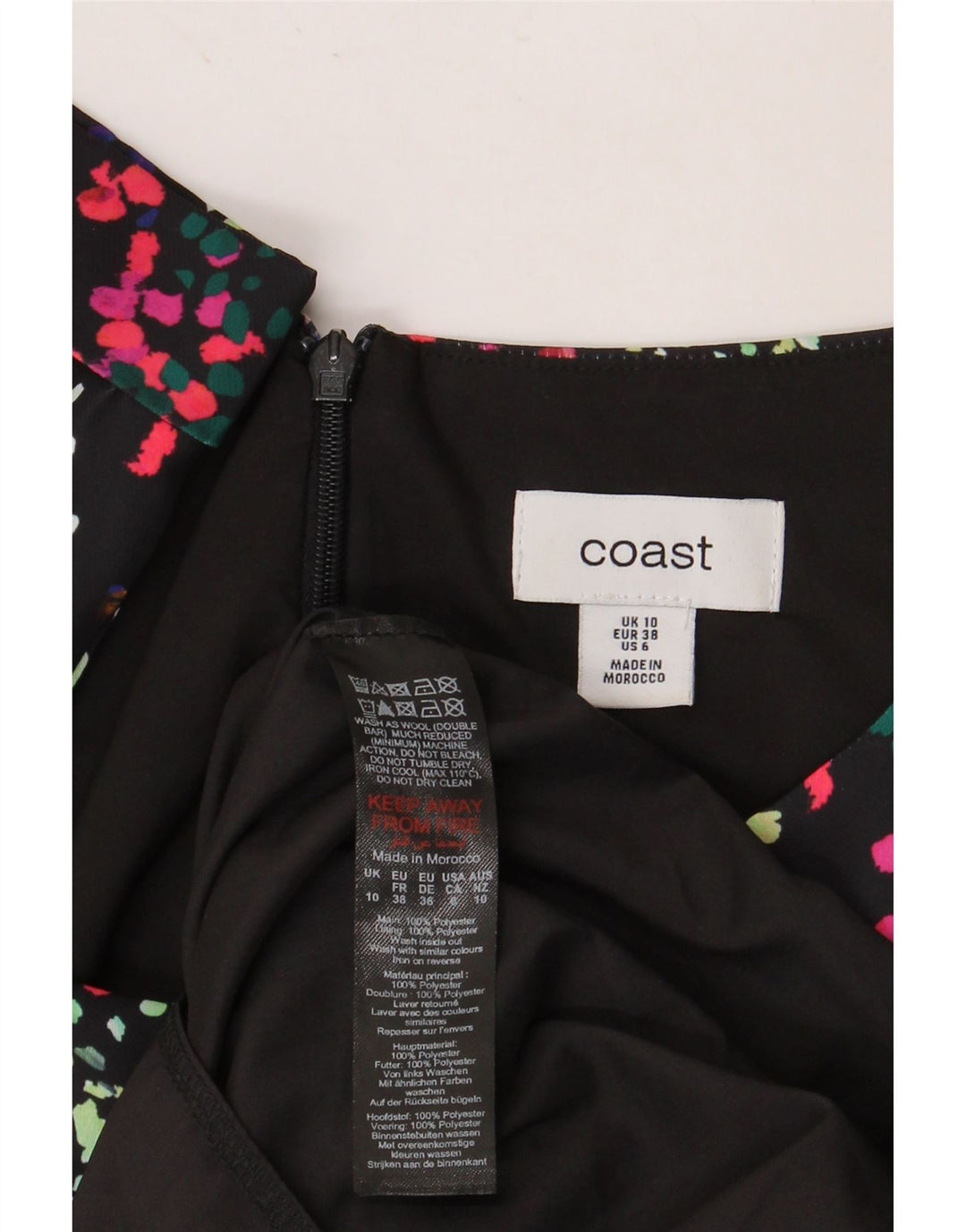 Γυναικείο φόρεμα COAST 3/4 Sleeve Shift UK 10 Μικρά πολύχρωμα στίγματα