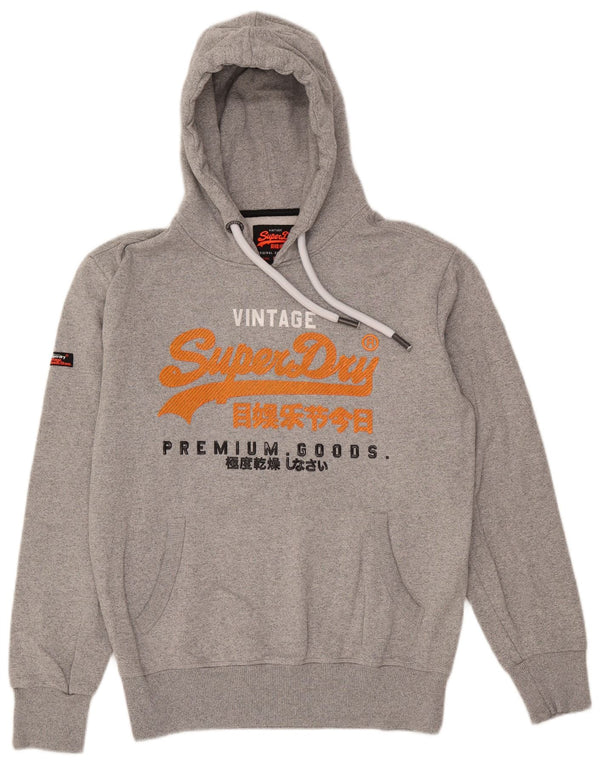 Superdry Mens Graphic Hoodie Jumper Large Grey Cotton