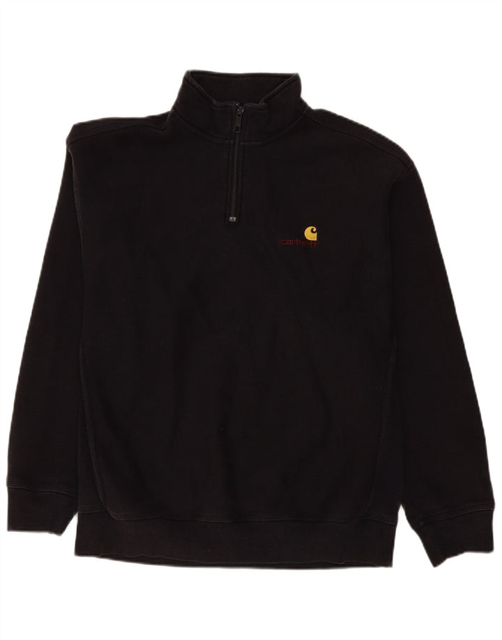 Ανδρικό φούτερ με φερμουάρ Carhartt, μαύρο βαμβακερό