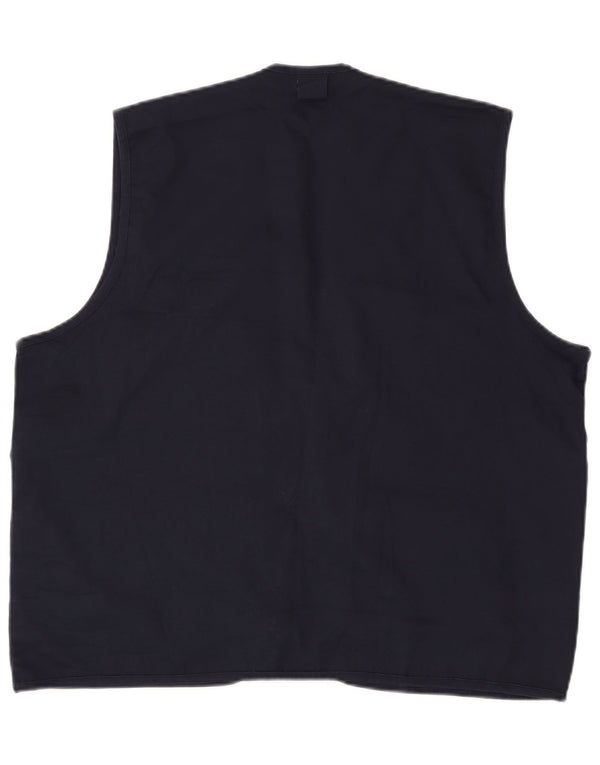AUSTRALIAN L'ALPINA Mens Utility Gilet UK 42 XL Navy Blue Polyester