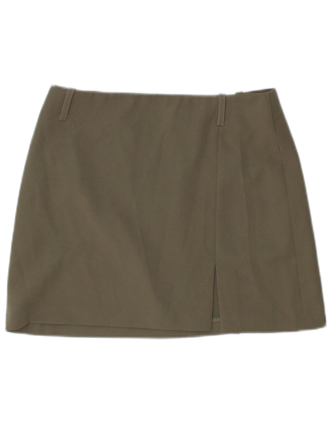 VINTAGE Γυναικεία Μίνι Φούστα με χαμηλή μέση IT 40 Small W28 Khaki Polyester
