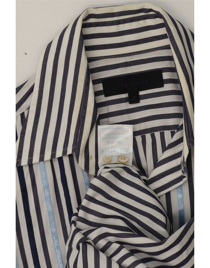 Ted Baker Ανδρικό Πουκάμισο Μέγεθος 2 Small Blue ριγέ βαμβακερό