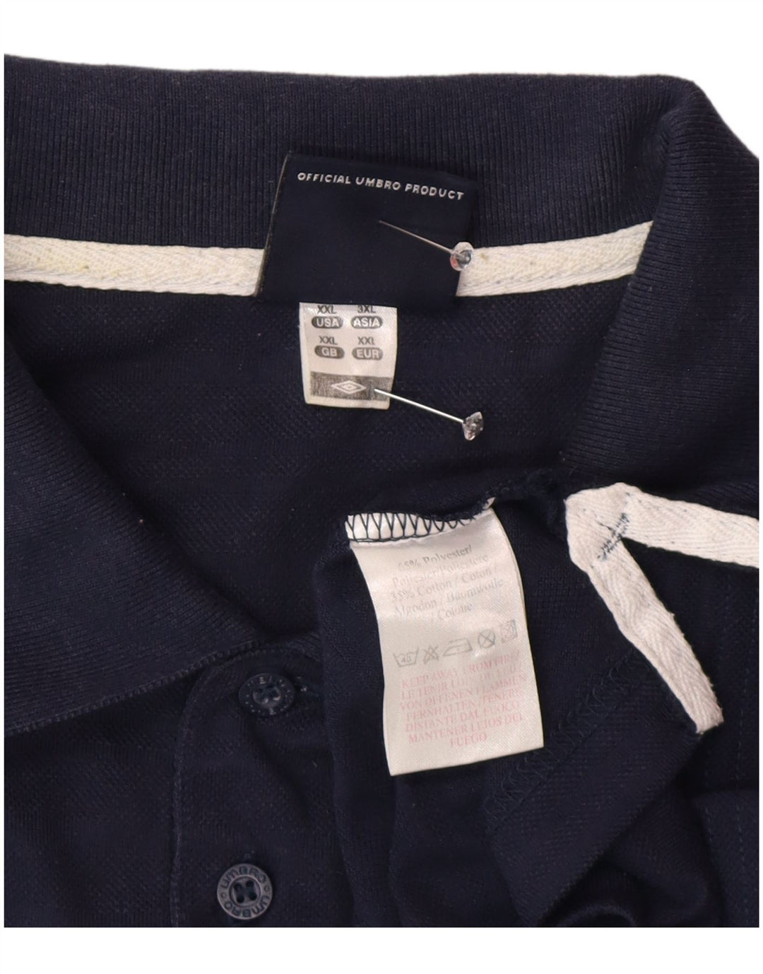 Ανδρικό πουκάμισο Umbro Polo 2XL Navy Blue Polyester