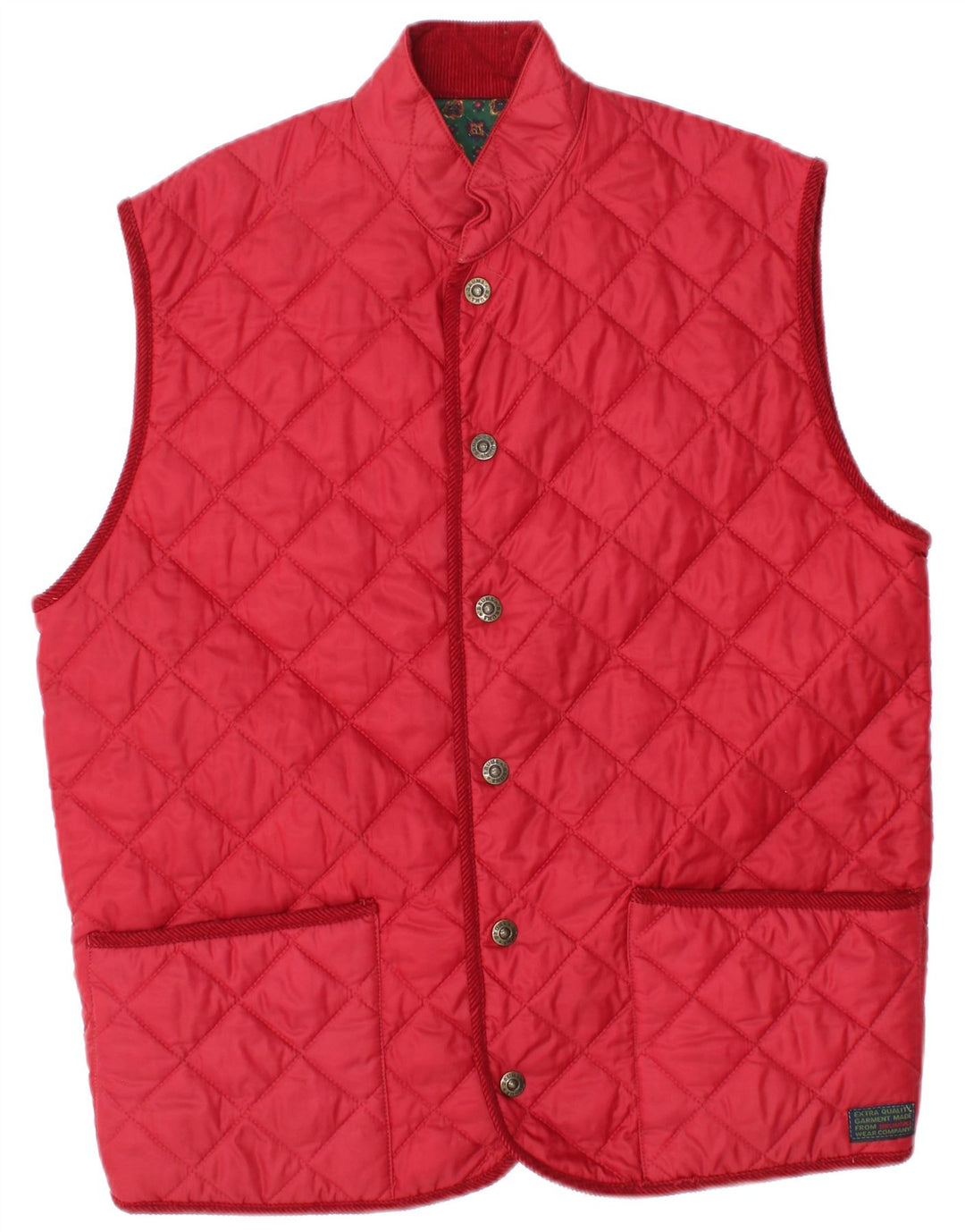 Brummell Mens Quilted Gilet UK 42 XL Red Polyamide