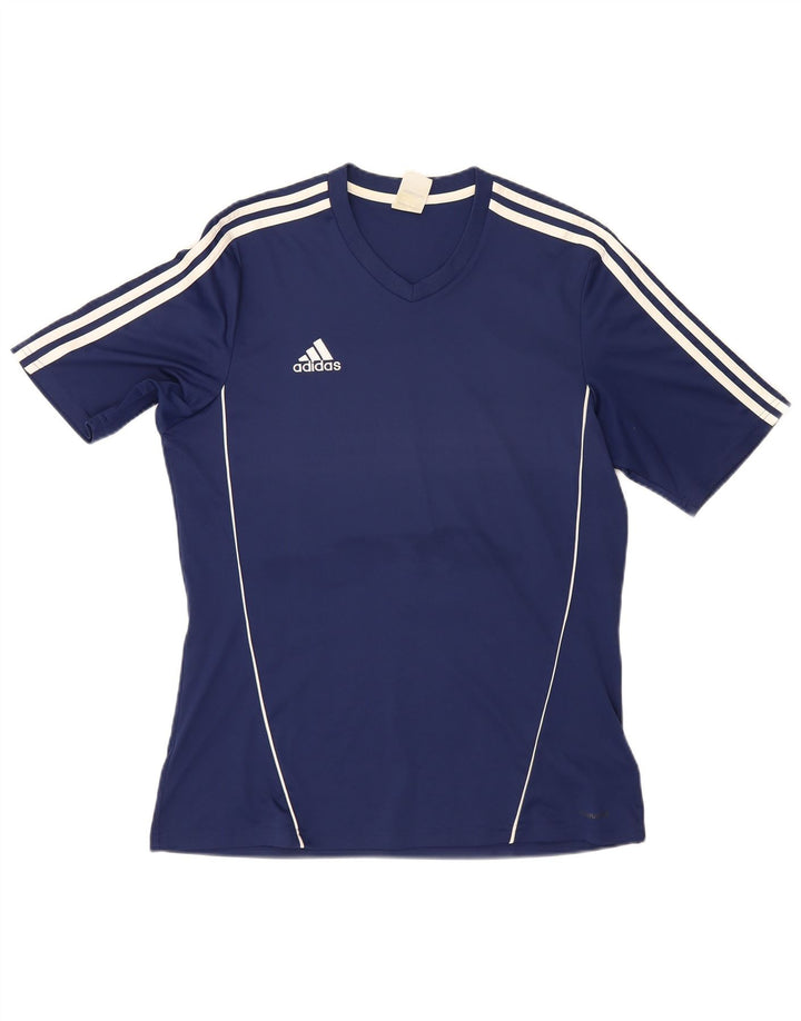 Ανδρικό T-Shirt Adidas Top Large Navy Blue Polyester