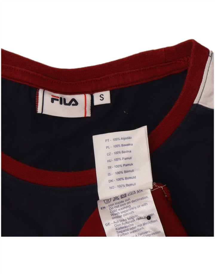 Ανδρικό T-Shirt Fila Top Small Red Colourblock Βαμβακερό