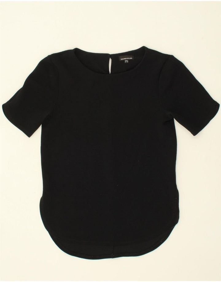 WAREHOUSE Womens Blouse Top UK 8 Small Navy Blue Polyester Vintage Warehouse and Second-Hand Warehouse from Messina Hembry 