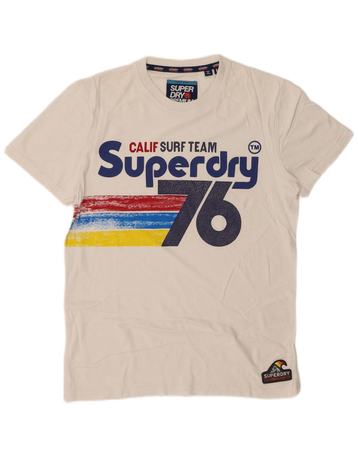 Ανδρικό γραφικό μπλουζάκι SUPERDRY Top μεγάλο λευκό βαμβακερό