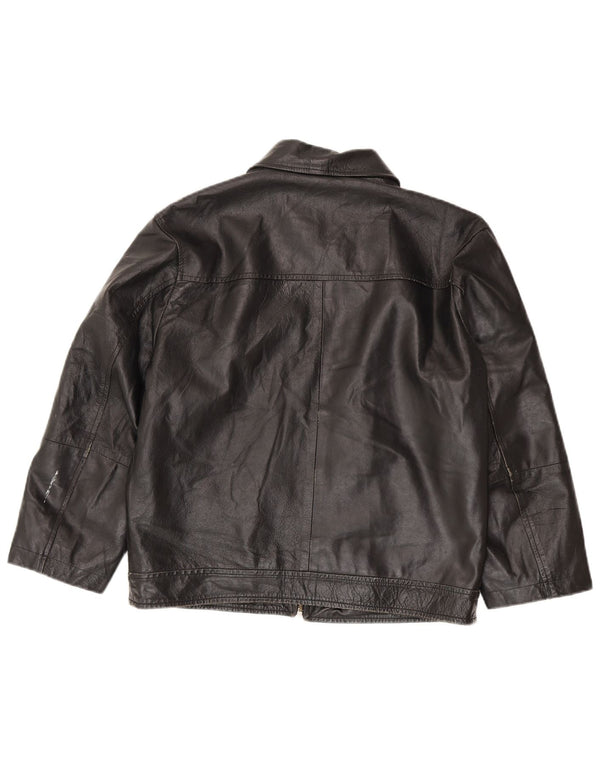 Vintage Γυναικείο Δερμάτινο Μπουφάν IT 50 XL Μαύρο
