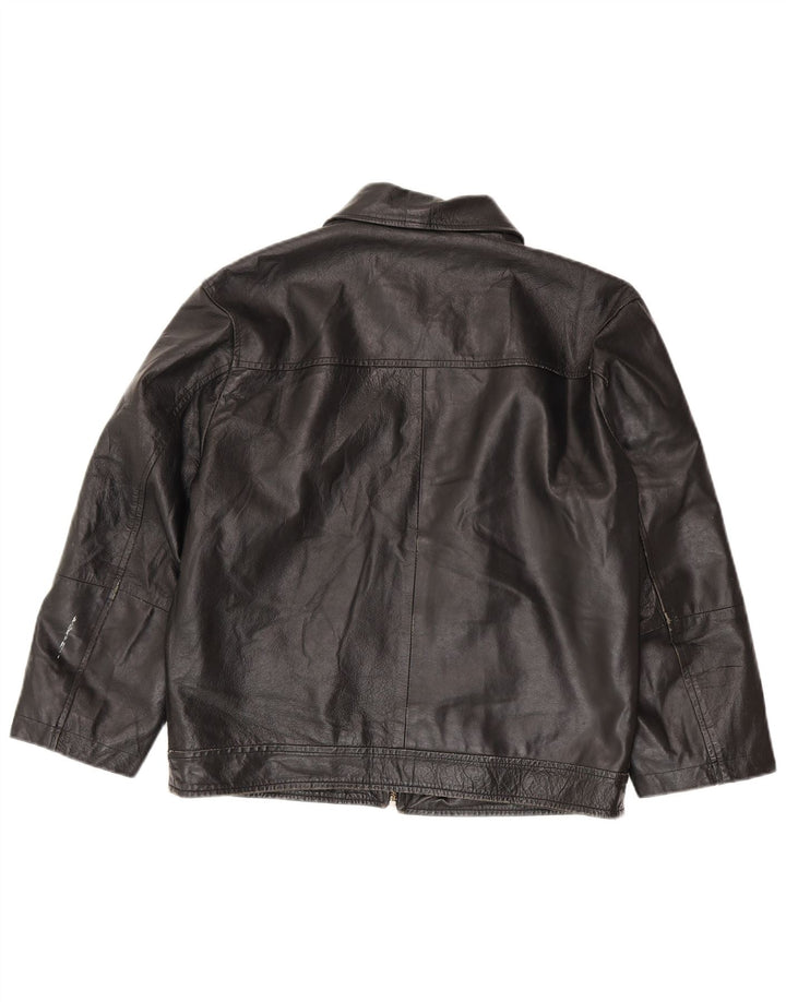 Vintage Γυναικείο Δερμάτινο Μπουφάν IT 50 XL Μαύρο