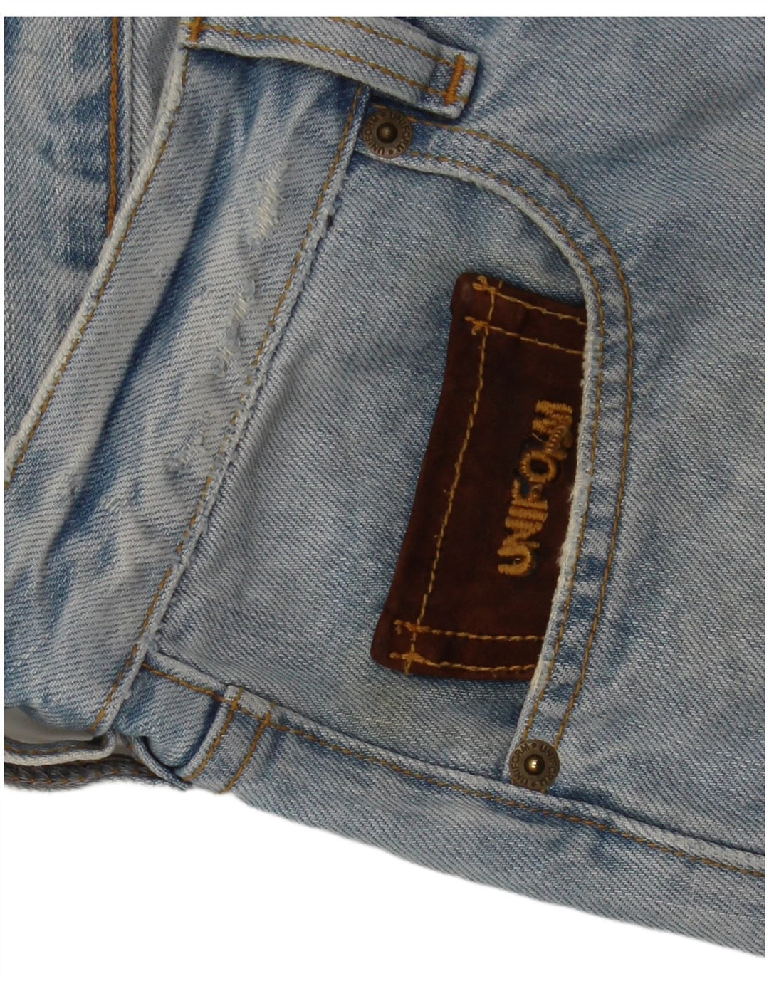Ανδρικό Uniform Distressed τζιν σορτς W30 μεσαίο μπλε βαμβακερό