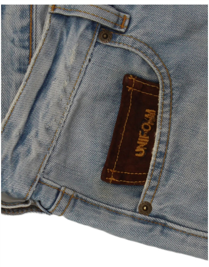 Ανδρικό Uniform Distressed τζιν σορτς W30 μεσαίο μπλε βαμβακερό