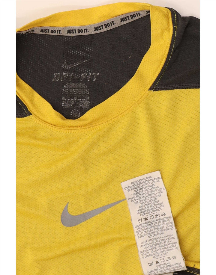 Ανδρικό φανελάκι Nike Dri Fit Small Yellow Colorblock Polyester