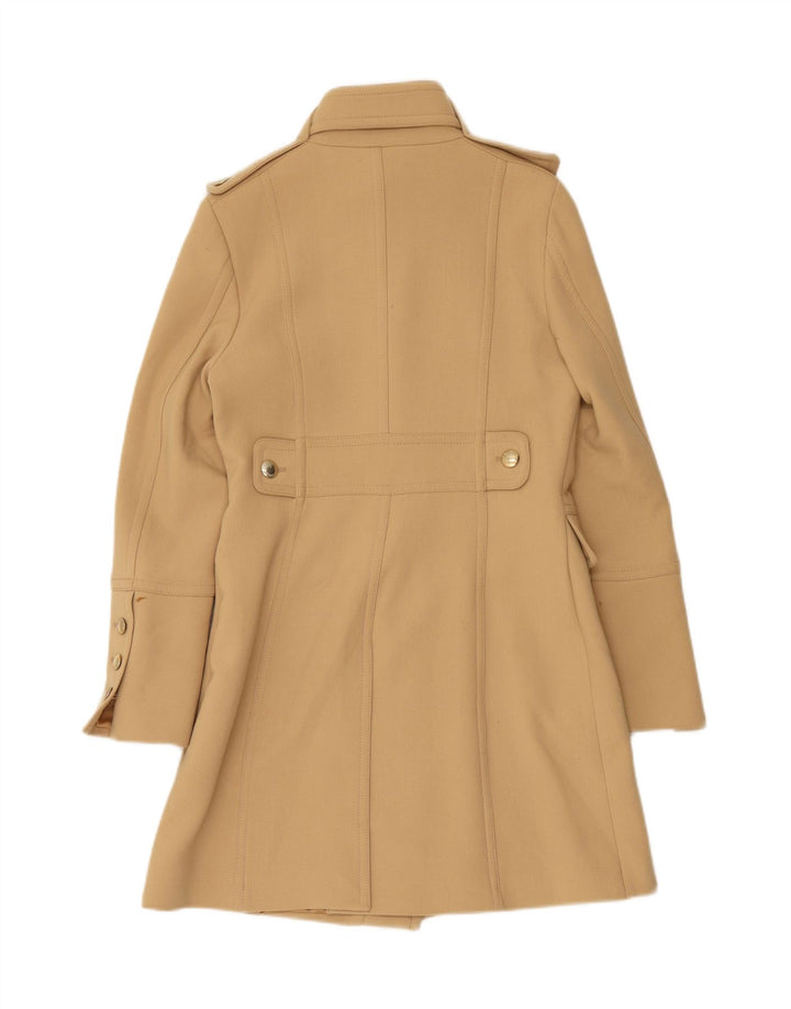 ATOS LOMBARDINI Womens Military Overcoat IT 42 Medium Beige Polyester
