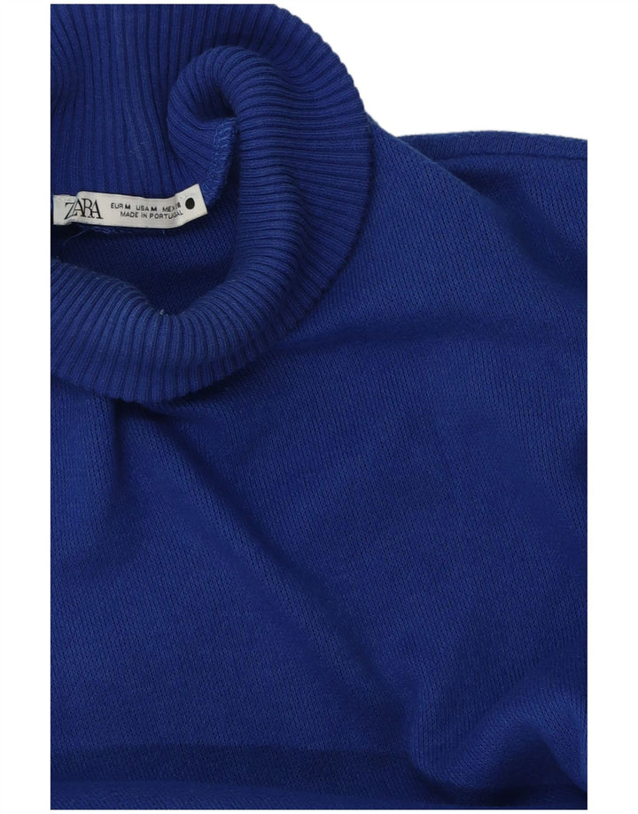 Zara Γυναικείο πουλόβερ με λαιμόκοψη χελώνας UK 14 Medium Blue