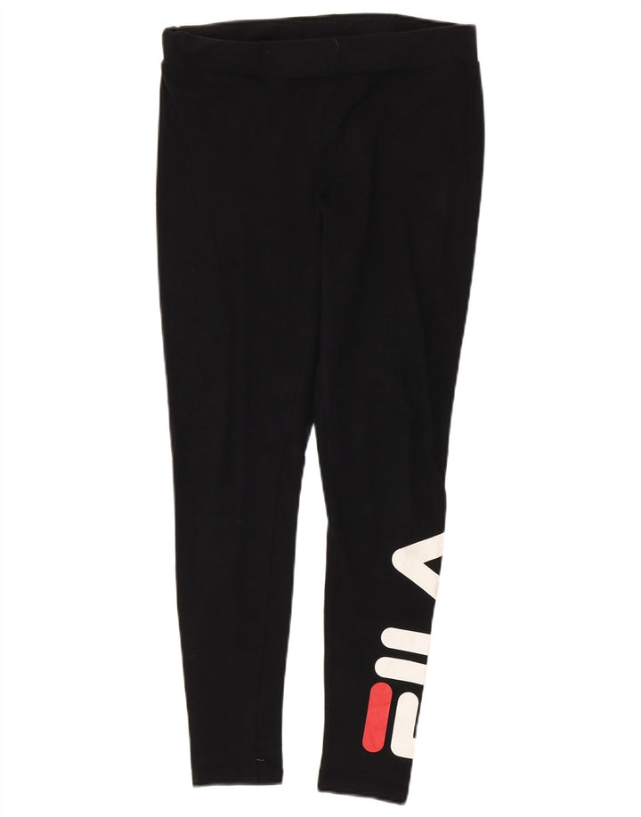 Γυναικεία γραφικά κολάν Fila UK 10 Small Black Βαμβακερά